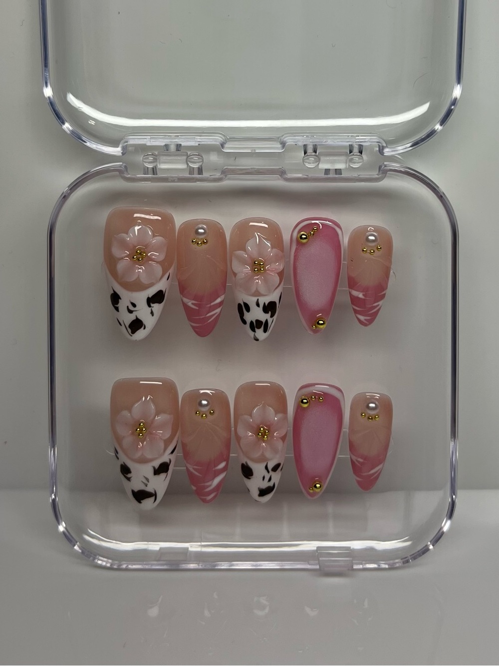 Handmade Pink Cowgirl 3D Western Coquette Press-On Nails